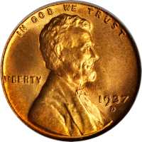 1937-D Lincoln Cent. MS-67 RD (PCGS). CAC.