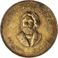 1856 John Freemont. DeWitt-JF 1856-12. Gilt brass. 27.5 mm. About Uncirculated.