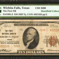 Wichita Falls, Texas. $10 1929 Ty. 2. Fr. 1801-2. The Panhandle NB. Charter #3200. PMG Very Fine 25.