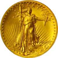 MCMVII (1907) Saint-Gaudens Double Eagle. High Relief. Wire Rim. MS-66+ (PCGS).