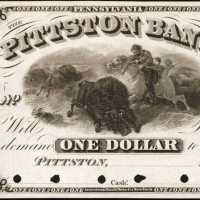 Pittston, Pennsylvania. Pittston Bank. ND (186x). $1. About Uncirculated. Proof.