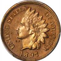 1897 Indian Cent. Proof-64 RD (PCGS).