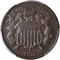1872 Two-Cent Piece. VG-10 (PCGS).