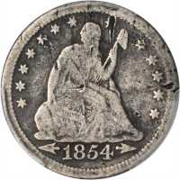 1854-O Liberty Seated Quarter. Arrows. Briggs 1-A, FS-501. Huge O. VG Details--Damage (PCGS). Secure
