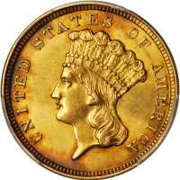 1854 Three-Dollar Gold Piece. AU Details--Cleaned (PCGS).