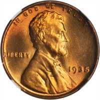 1935 Lincoln Cent. MS-67 RD (NGC).