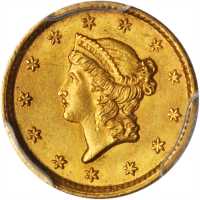 1854 Gold Dollar. Type I. MS-62 (PCGS).