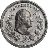 Undated (ca. 1864) Joseph H. Merriam Store Card. White Metal. 27 mm. Musante GW-685, Baker-590B. MS-