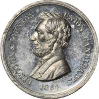 1864 Abraham Lincoln. DeWitt-AL 1864-6. White metal. 32.2 mm. Choice About Uncirculated.
