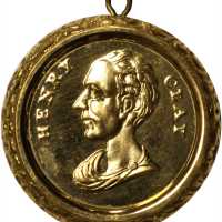 1844 Henry Clay. DeWitt-HC 1844-46. Gilt brass shells. 24.3 mm. Mint State.