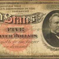 Fr. 261. 1886 $5 Silver Certificate. Fine-Very Fine.