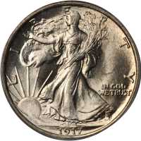 1917 Walking Liberty Half Dollar. MS-65 (PCGS).