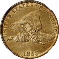 1857 Flying Eagle Cent. Type of 1857. MS-64 (NGC).