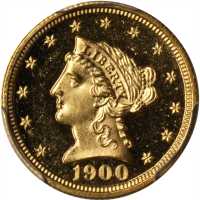 1900 Liberty Head Quarter Eagle. Proof-64 Deep Cameo (PCGS).