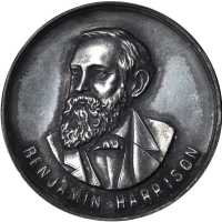1892 Benjamin Harrison. BH 1892-6. Silver. 31.6 mm. About Uncirculated.