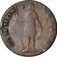 1788 Massachusetts Cent. Ryder 4-G, W-6230. Rarity-4+. Period after MASSACHUSETTS. VG-10.