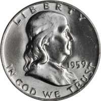 1959-D Franklin Half Dollar. MS-65 FBL (PCGS).