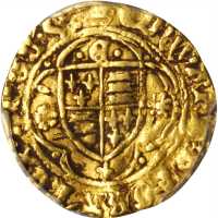 英国。爱德华四世，第一次统治（1461-70）1/4Ryal金币。伦敦造币厰。