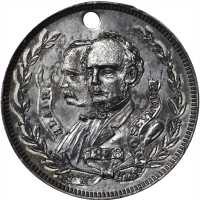 1868 Horatio Seymour. DeWitt-HS 1868-9. Silvered white metal. 25.9 mm. Choice About Uncirculated.