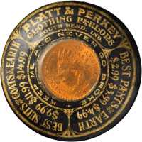 Lot of (2) Encased Indian and Lincoln Cent Advertising Mirrors.