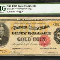 Fr. 1196. 1882 $50 Gold Certificate. PMG Choice Very Fine 35.