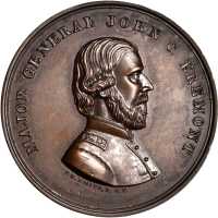1864 John Freemont. DeWitt-JF 1864-3. Bronzed copper. 34.2 mm. Mint State.