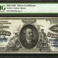 Fr. 321. 1891 $20 Silver Certificate. PMG Very Fine 30.