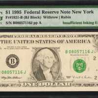 Lot of (3) Federal Reserve Error Notes. Graded.