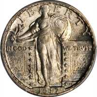 1917-D Standing Liberty Quarter. Type II. MS-64 (PCGS).