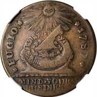 1787 Fugio Copper. Pointed Rays. Newman 15-Y, W-6915. Rarity-2. STATES UNITED, 8-Pointed Stars on La