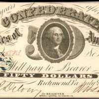 T-8. Confederate Currency. 1861 $50. Choice Very Fine.