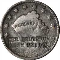 Uncertain Location. Undated (1834-1838) SEE DEUTERONOMY 23: 1.2! HT-466, Low-Unlisted, Brunk-Unliste
