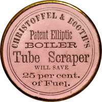 New York, New York. Christoffel & Booths Patent Elliptic Boiler Tube Scraper. Bowers NY-4122. Gilt b