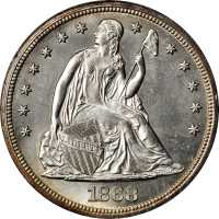1868 Liberty Seated Silver Dollar. MS-63 (PCGS). OGH--First Generation.