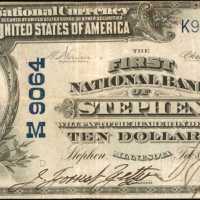 Stephen, Minnesota. $10 1902 Plain Back. Fr. 626. The First NB. Charter #9064. Very Fine.