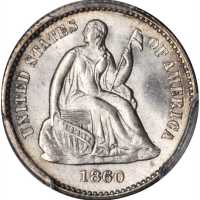 1860 Liberty Seated Half Dime. MS-65 (PCGS).