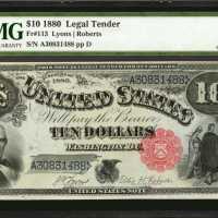 Fr. 113. 1880 $10 Legal Tender Note. PMG Choice Uncirculated 63.