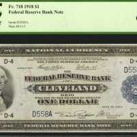 Fr. 718. 1918 $1 Federal Reserve Bank Note. Cleveland. PCGS Gem New 65 PPQ.