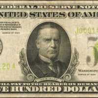 Fr. 2201-J. 1934 $500 Federal Reserve Note. Kansas City. Very Fine.