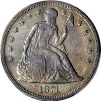 1871 Liberty Seated Silver Dollar. OC-1. Rarity-2. EF Details--Repaired (PCGS).