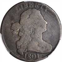 1801 Draped Bust Cent. S-223. Rarity-1. Fraction 1/000. Good-4 (PCGS).