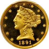 1891 Liberty Head Half Eagle. Proof-65+ Deep Cameo (PCGS).