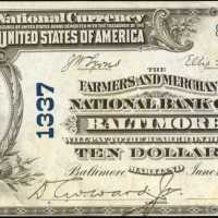 Baltimore, Maryland. $10 1902 Plain Back. Fr. 624. The Farmers & Merchants NB. Charter #1337. About 