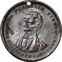Group of five different medals for the 1852 election, representing both Franklin Pierce and Winfield