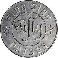 New York--Ossining. Undated Sing Sing Prison. 50 Cents. Aluminum. 35 mm. Zara NY-21. AU-50.