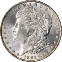 1891 Morgan Silver Dollar. MS-65 (PCGS).