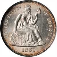 1860 Liberty Seated Dime. MS-65 (NGC).