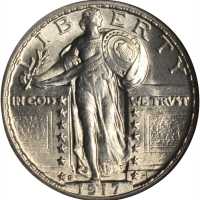 1917-S Standing Liberty Quarter. Type II. MS-65 FH (NGC).
