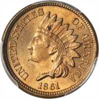 1861 Indian Cent. MS-64 (PCGS).