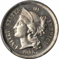 1886 Nickel Three-Cent Piece. Proof-63 (PCGS).
